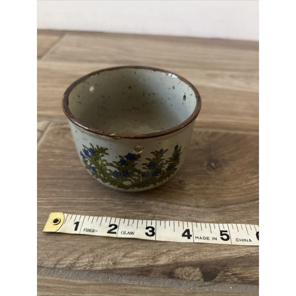 Vintage Speckled Takahashi Japanese Flower Pot With Holes For Hanging‎ 3.5
